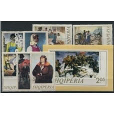 ALBANIA 1973 SERIE COMPLETA DE ESTAMPILLAS NUEVAS MINT + HOJITA BLOQUE PINTURAS UNIFORMES MILITARES 11,50 EUROS